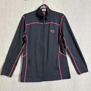 Kari Traa Women's XL Gray Polyester Full Zip Mock Neck Zip Pocket Jacket